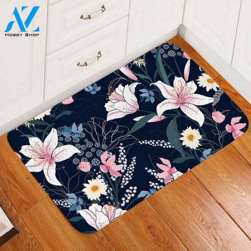 Nocturnal Flower Door Mat