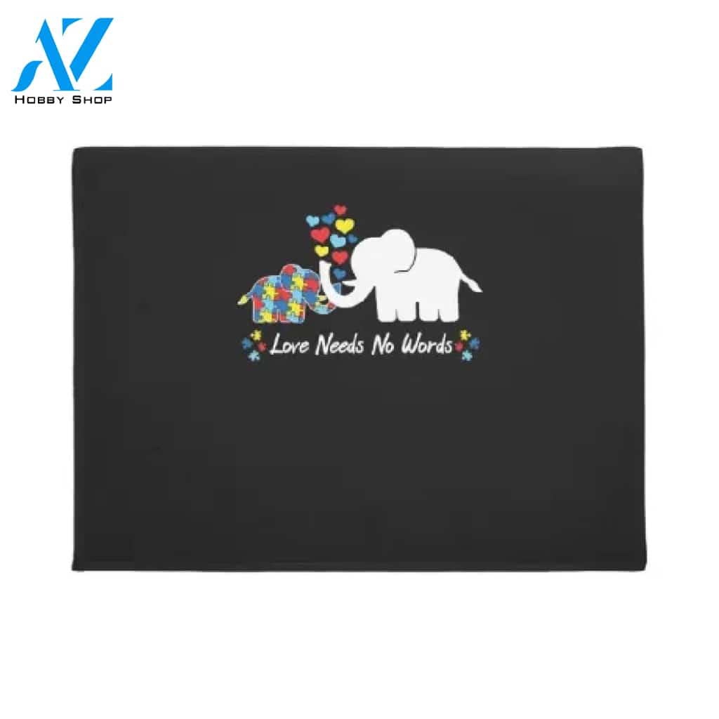 Personalized Name Family House Non Verbal Autism Awareness Mom Elephant Love Need Doormat Welcome Mat House Warming Gift Home Decor Gift For Elephant Lovers Funny Doormat Gift Idea