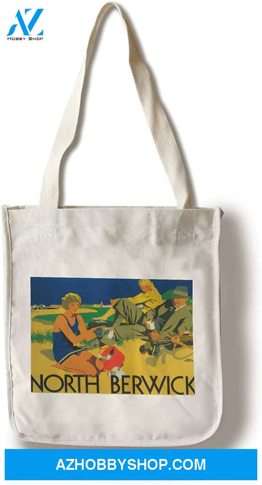 North Berwick Scotland Golf Coast Vintage Promotional Poster