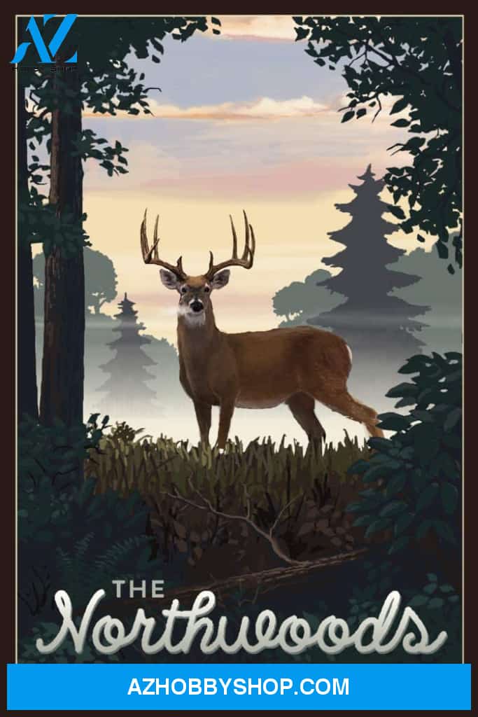 Northwoods Wisconsin Deer And Sunrise 
