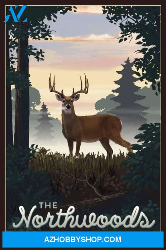 Northwoods Wisconsin Deer And Sunrise 