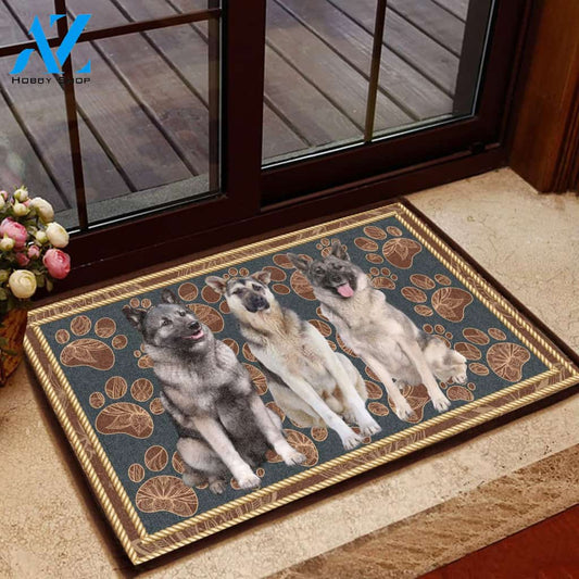 Norwegian Elkhound Flower Paw - Dog Doormat Welcome Mat House Warming Gift Home Decor Gift for Dog Lovers Funny Doormat Gift Idea
