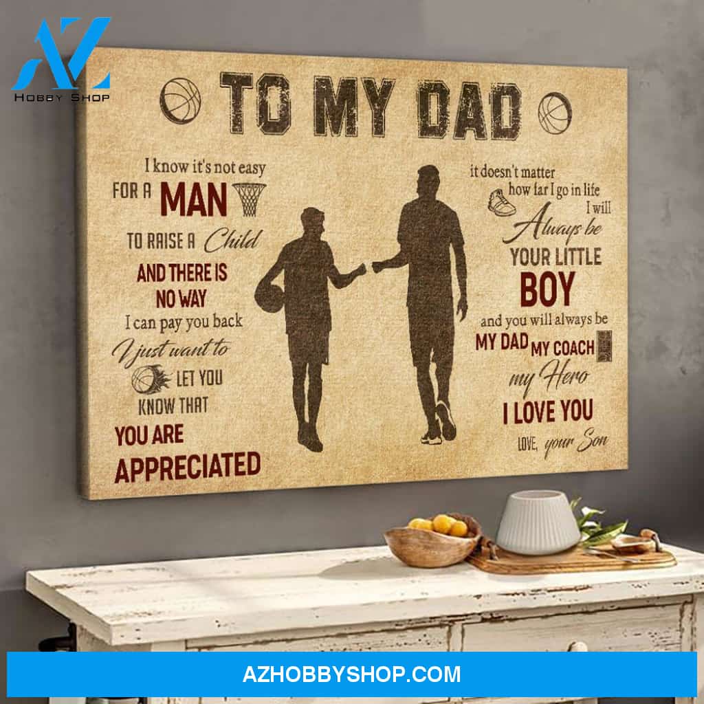 Not Easy To Raise A Child Horizontal Canvas Gift For Basketball Dad