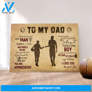 Not Easy To Raise A Child Horizontal Canvas Gift For Basketball Dad