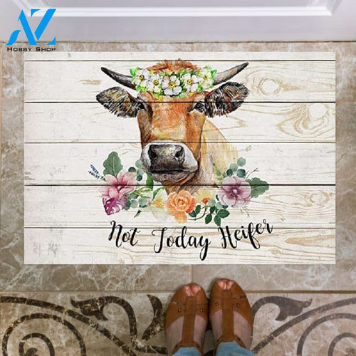 Not Today Heifer Doormat Welcome Mat Housewarming Gift Home Decor Farmhouse Funny Doormat Gift Idea For Cow Lovers Gift For Farmer