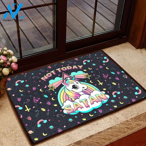 Not Today Satan - Unicorn Doormat | Welcome Mat | House Warming Gift | Christmas Gift Decor