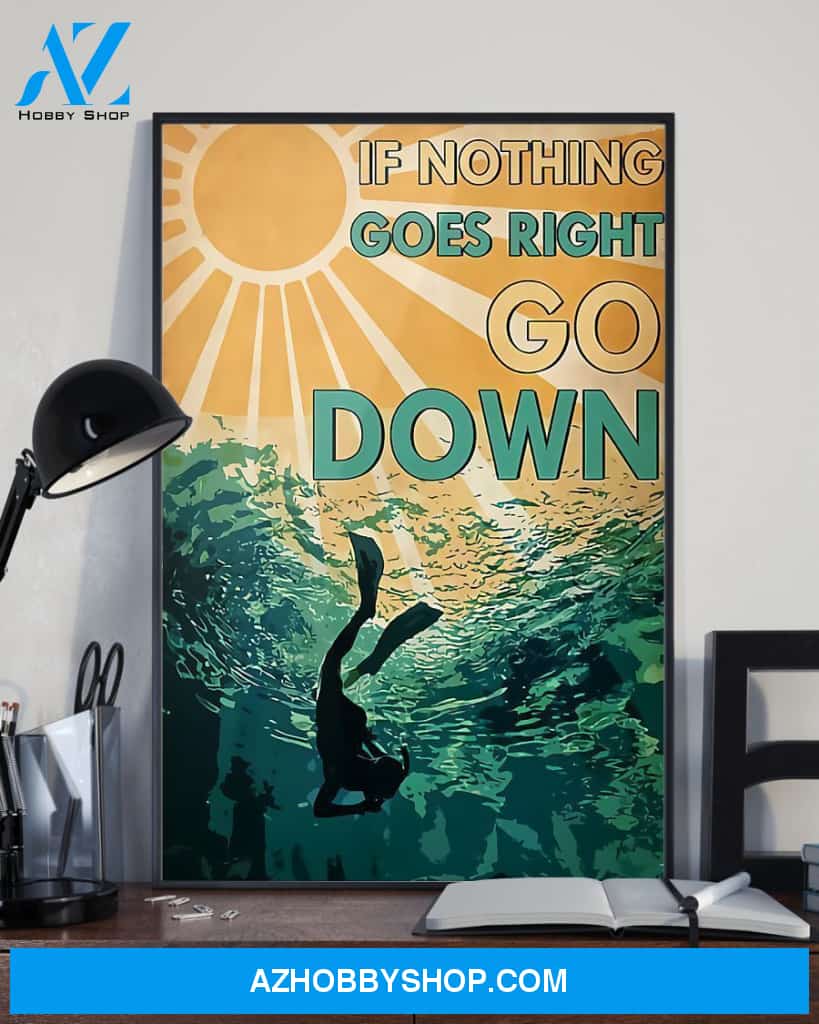 Top #49 Nothing Goes Right Go Down Vertical Canvas Wall Art, Wall Decor Visual Art
