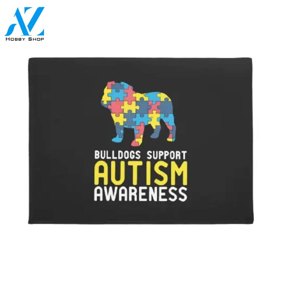 Novelty Autism English Bulldog Lover Doormat Welcome Mat House Warming Gift Home Decor Gift for Dog Lovers Funny Doormat Gift Idea
