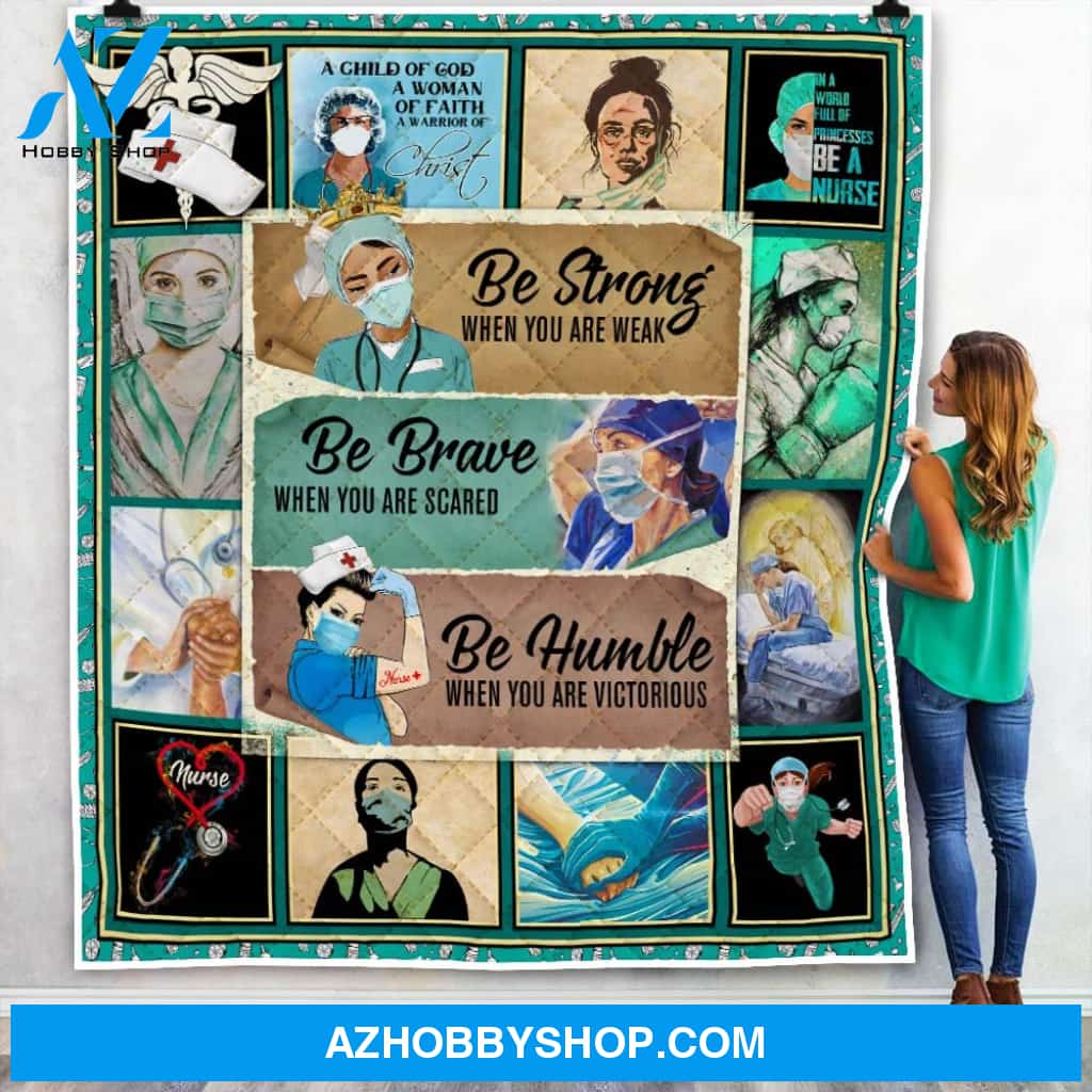 Nurse Be Strong When You Are Weak Fleece Blanket Gift For Family, Birthday, Careers, Jobs, Nurses Gift Home Decor Bedding Couch Sofa Soft and Comfy