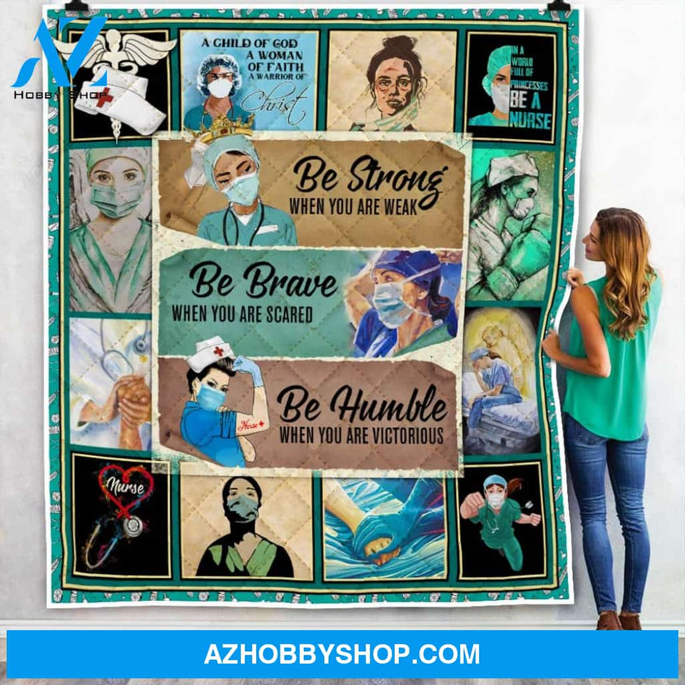 Nurse Be Strong When You Are Weak Fleece Blanket Gift For Family, Birthday, Careers, Jobs, Nurses Gift Home Decor Bedding Couch Sofa Soft and Comfy