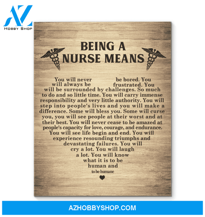 Nurse Being A Nurse Means Canvas Wall Art, Wall Decor Visual Art
