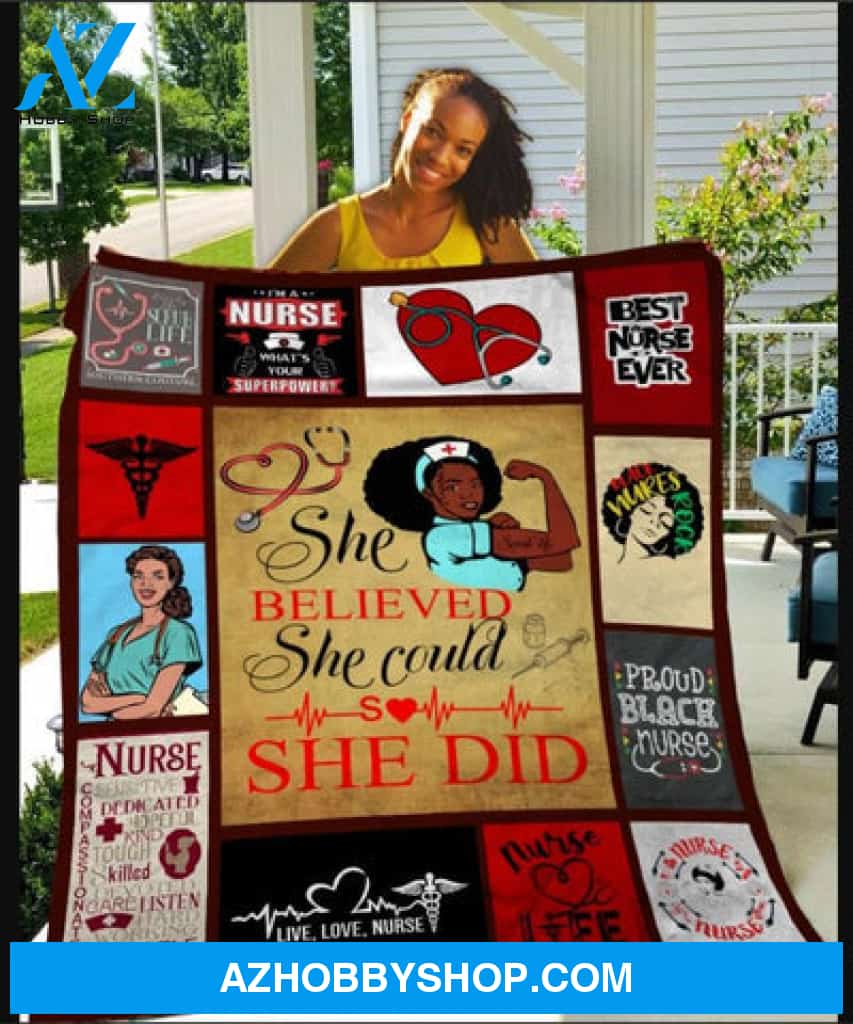 Nurse Blanket, Black Nurse Gift Fleece Blanket