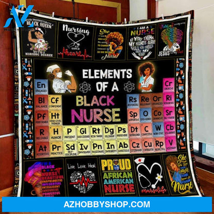 Nurse Blanket, Black Nurse Black Woman Gift Fleece Blanket