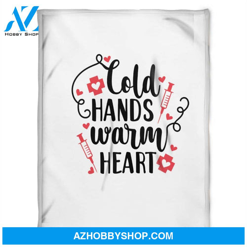 Nurse Blanket, Fleece Blankets,Cold Hands Warm Heart. Gift For Friend Family Home Decor Bedding Couch Sofa Soft and Comfy Cozy