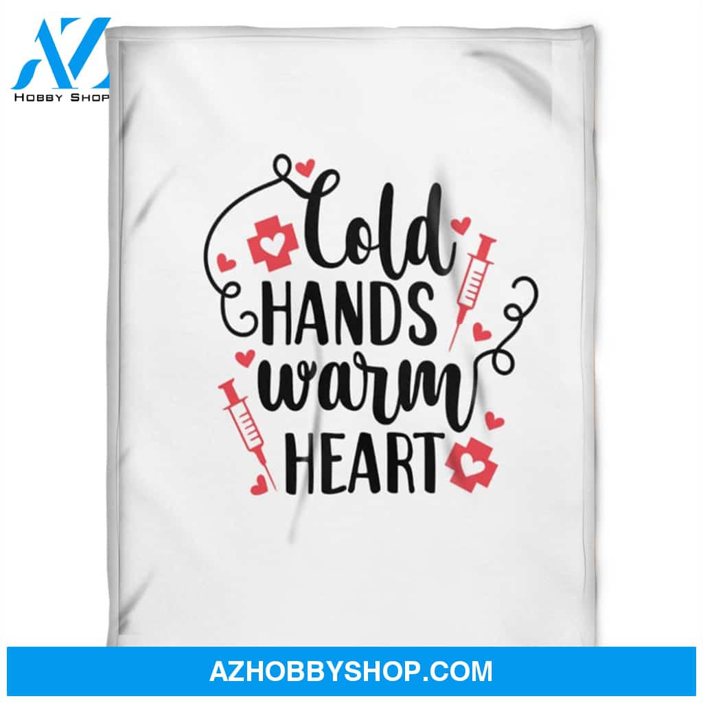 Nurse Blanket, Fleece Blankets,Cold Hands Warm Heart. Gift For Friend Family Home Decor Bedding Couch Sofa Soft and Comfy Cozy