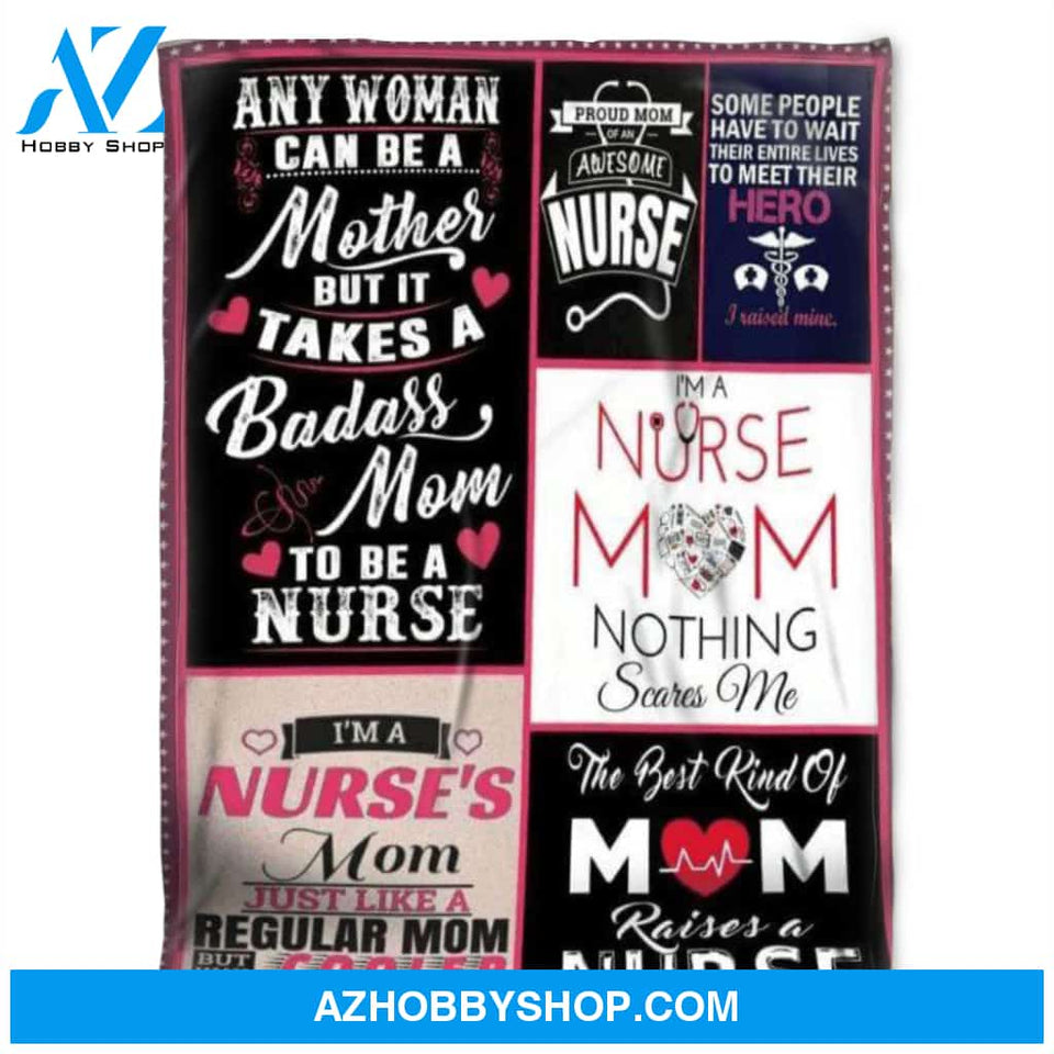 Nurse Blanket. Fleece Blankets, I'm A Nurse Mom Nothing Scares Me. Gift For Mom Family Home Decor Bedding Couch Sofa Soft and Comfy Cozy