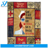 Nurse Blanket, She Is Fragile Like A Bomb. Gift For Friend Family Home Decor Bedding Couch Sofa Soft and Comfy Cozy