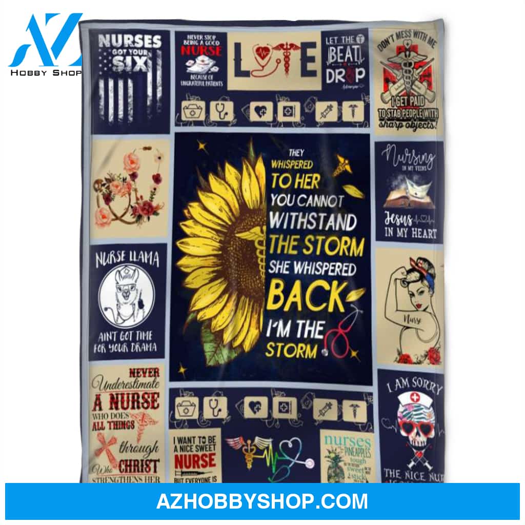 Nurse Blanket, They Whispered To Her You Cannot Withstand The Storm.Gift For Friend Family Home Decor Bedding Couch Sofa Soft and Comfy Cozy