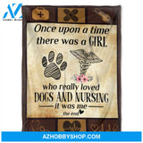 Nurse Blanket.Fleece Blankets, Who Really Loved Dogs And Nursing. Gift For Friend Family Home Decor Bedding Couch Sofa Soft and Comfy Cozy