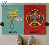 Nurse Firefighter Couple Doormat