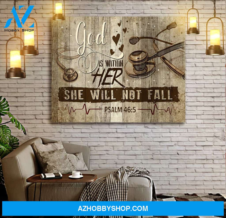 Nurse God Is Within Her - Matte Canvas, Gift for you, gift for him, gift for her, gift for nurse, gift for christian
