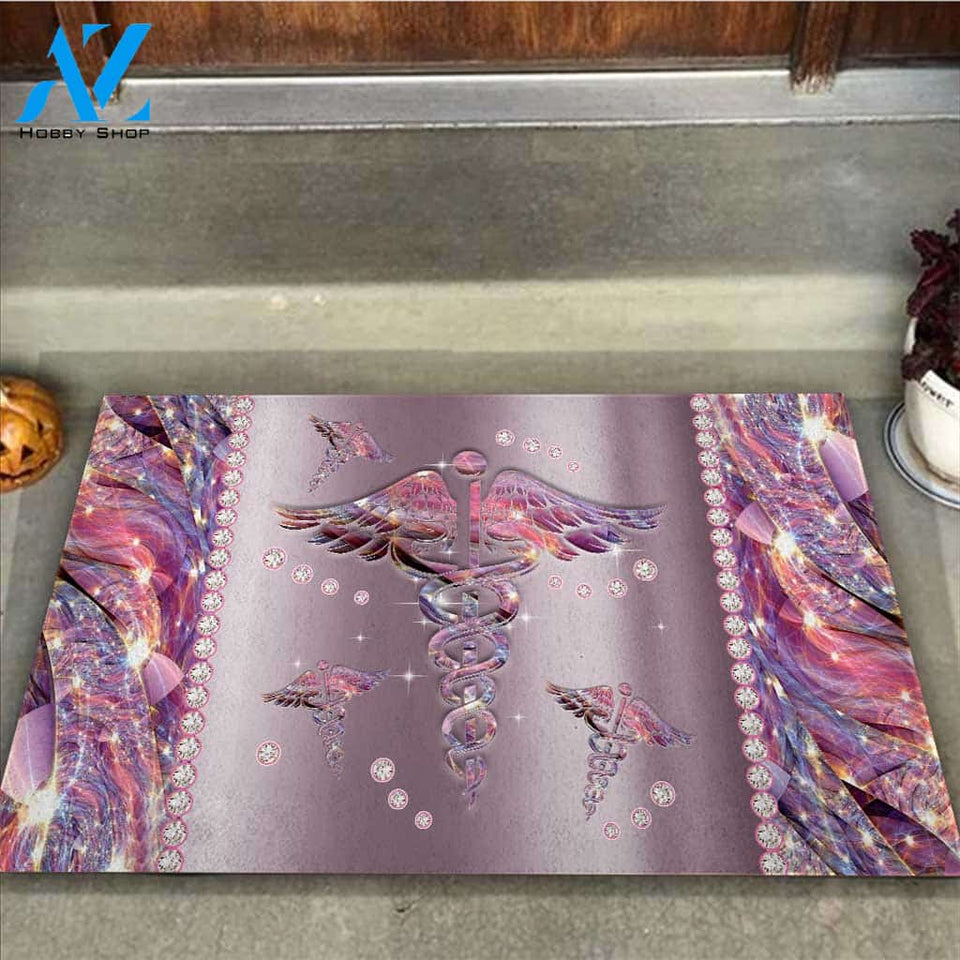 Nurse Life - Nurse Metal Pattern Print Doormat