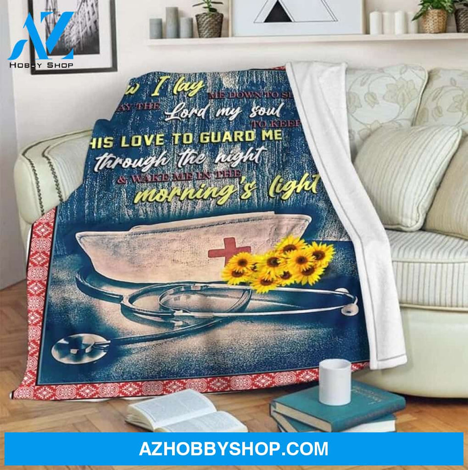 Nurse Now I Lay Me Down To Sleep Fleece Blanket Home Decor Bedding Couch Sofa Soft And Comfy Cozy Gift For Nurse Birthday Gift Christmas Gift