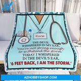 Nurse The Devil Whispered In My Ear Fleece Blanket Gift For Family, Birthday, Careers, Jobs, Nurses Gift Home Decor Bedding Couch Sofa Soft and Comfy
