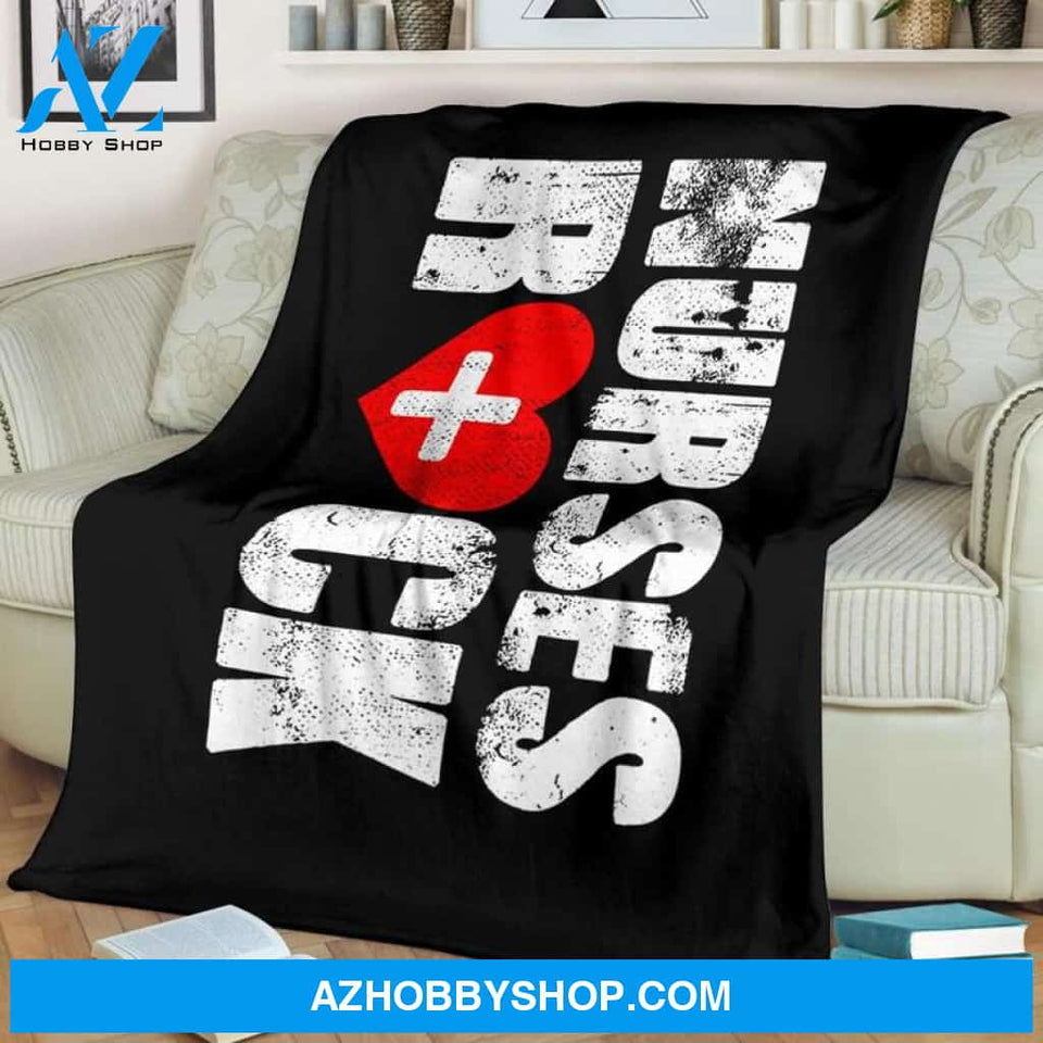 Nurses Rock Fleece Blanket Home Decor Bedding Couch Sofa Soft And Comfy Cozy Gift For Nurse, Birthday Gift Christmas Gift