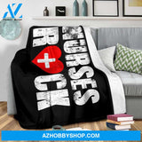 Nurses Rock Fleece Blanket Home Decor Bedding Couch Sofa Soft And Comfy Cozy Gift For Nurse, Birthday Gift Christmas Gift