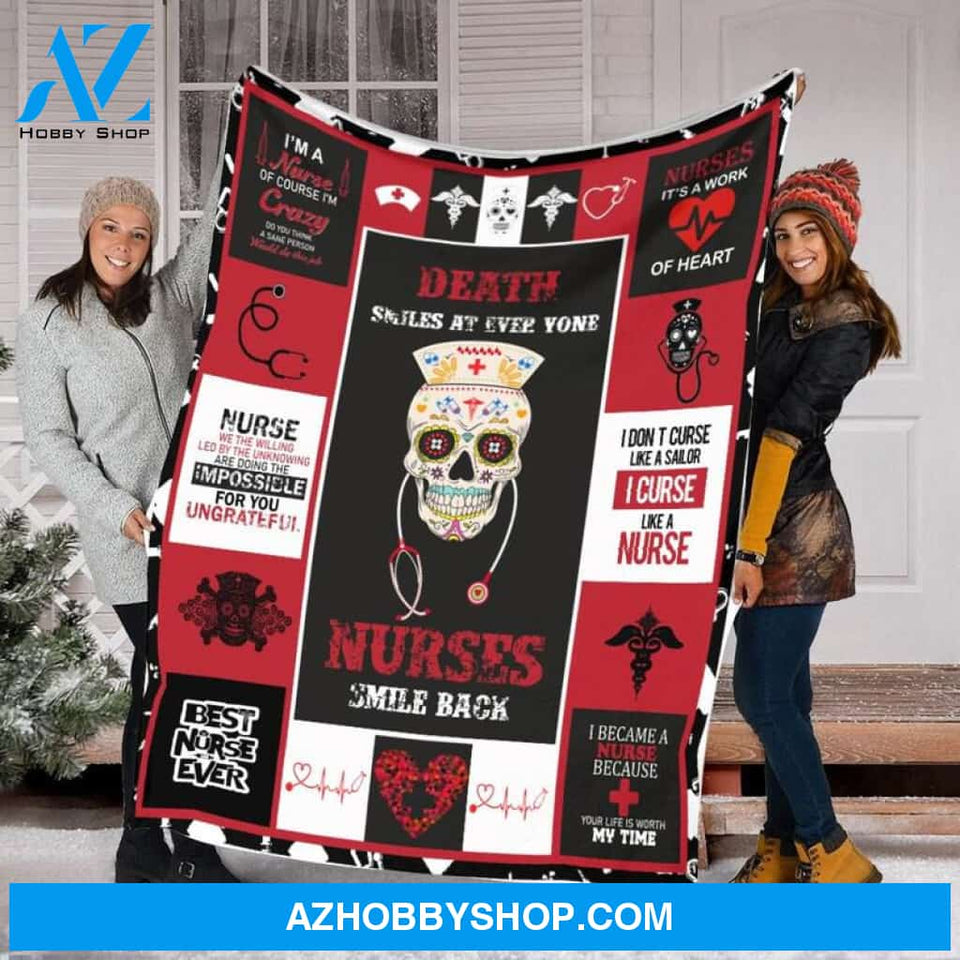 Nurses Smile Back Fleece Blanket Home Decor Bedding Couch Sofa Soft And Comfy Cozy Gift For Nurse Birthday Gift Christmas Gift