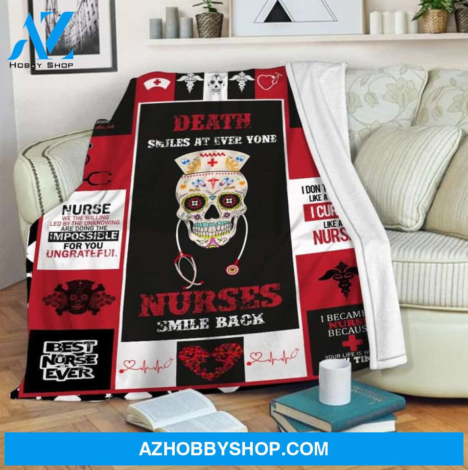 Nurses Smile Back Fleece Blanket Home Decor Bedding Couch Sofa Soft And Comfy Cozy Gift For Nurse Birthday Gift Christmas Gift