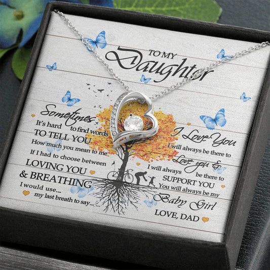 Gift For Daughter From Dad My Baby Girl Forever Love Necklace With MC