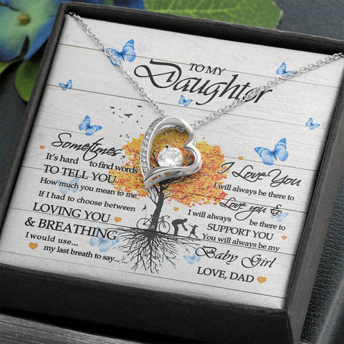 Gift For Daughter From Dad My Baby Girl Forever Love Necklace With MC