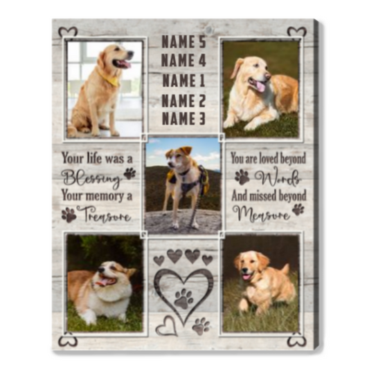 Pet Memorial Photo Collage Pet Remembrance Canvas Print