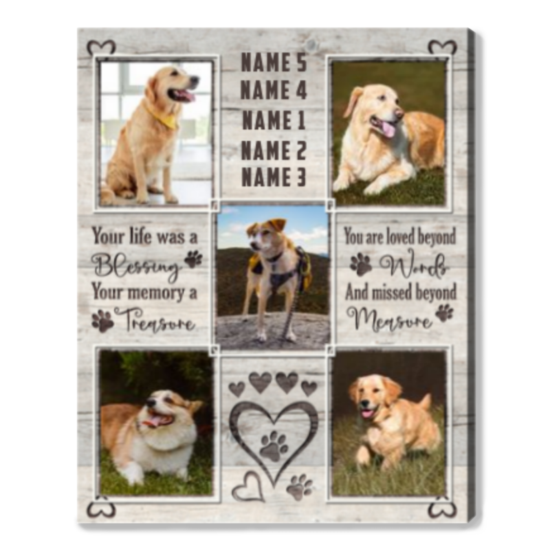 Pet Memorial Photo Collage Pet Remembrance Canvas Print