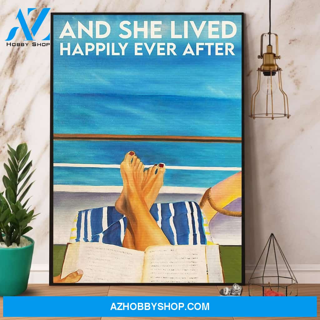 Ocean And She Lived Happily Ever After Canvas And Poster, Wall Decor Visual Art