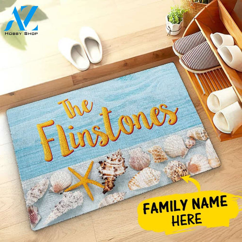 Ocean Blue Family Name Custom Doormat Personalized Doormat Housewarming Gift Custom Welcome Mat
