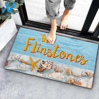 Ocean Blue Family Name Custom Doormat Personalized Doormat Housewarming Gift Custom Welcome Mat