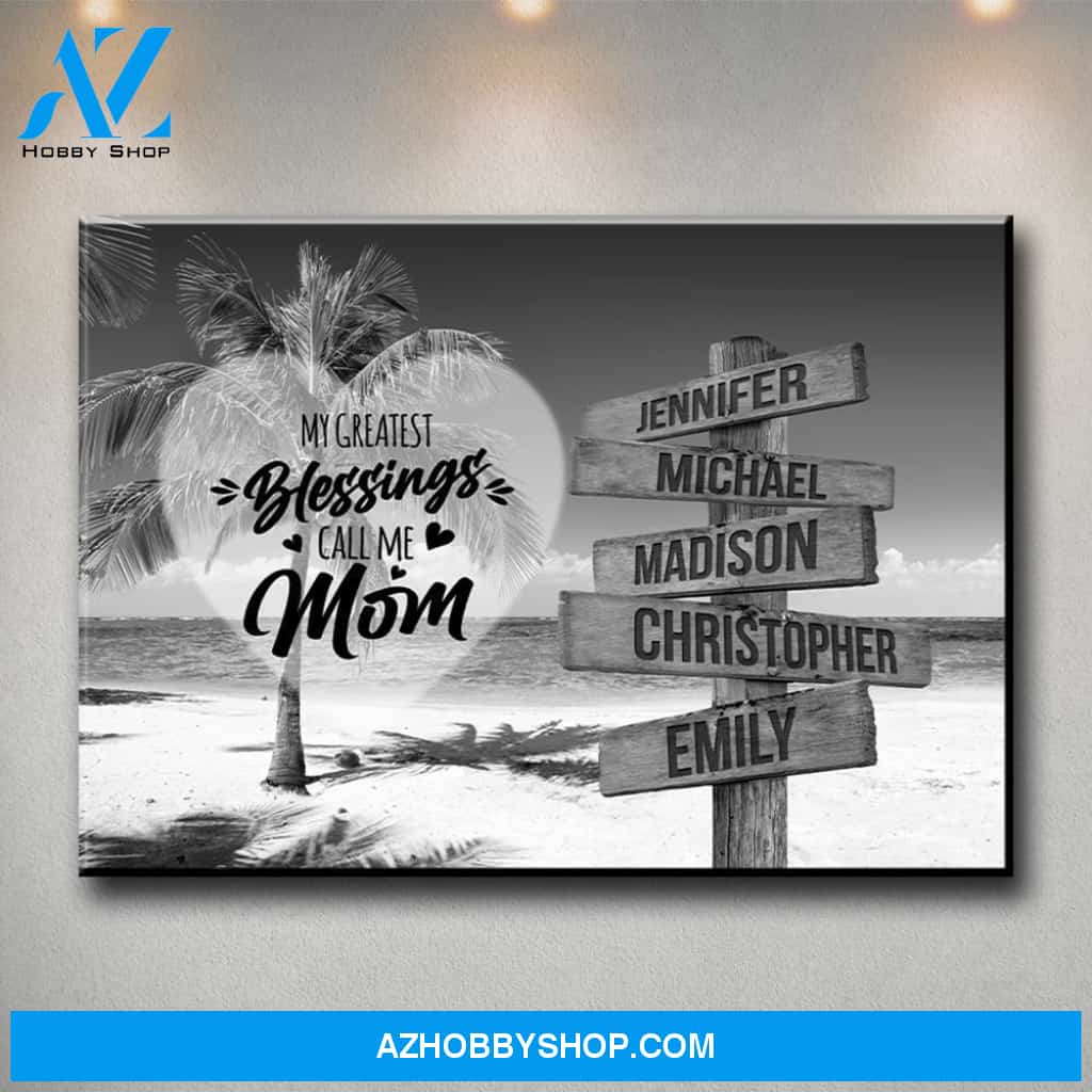 Ocean Breeze - Call Me Mom Multi-Names Premium Canvas