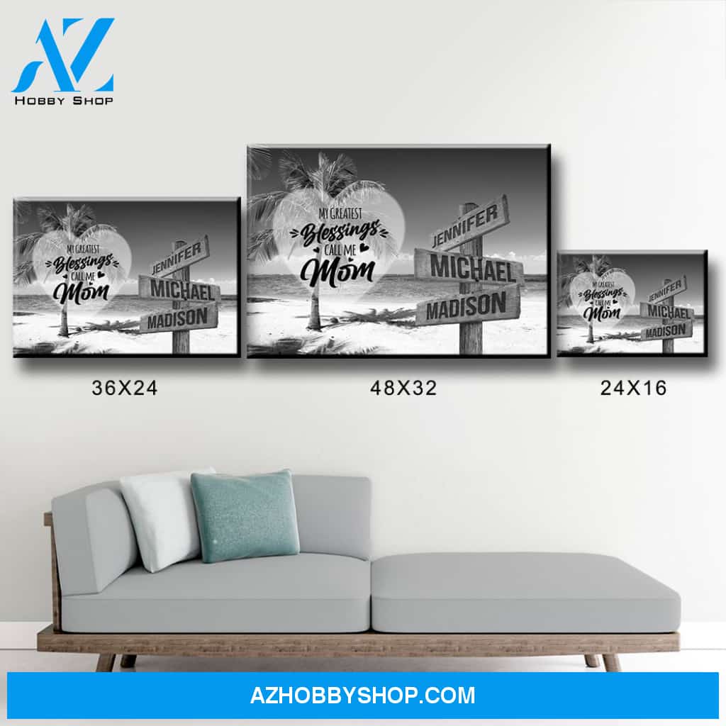 Ocean Breeze - Call Me Mom Multi-Names Premium Canvas