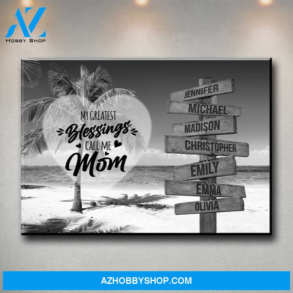 Ocean Breeze - Call Me Mom Multi-Names Premium Canvas