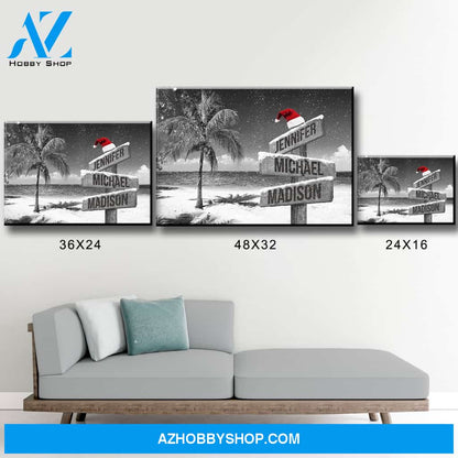 Ocean Breeze Christmas Multi-Names Premium Canvas