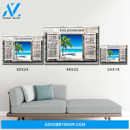 Ocean Breeze Color Wood Shutters Premium Canvas Saying 8