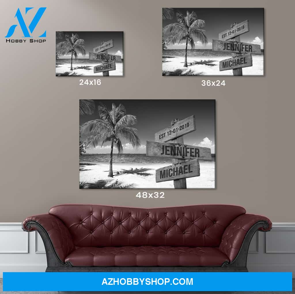 Ocean Breeze Names Premium Canvas