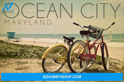 Ocean City Maryland Bicycles And Beach Scene