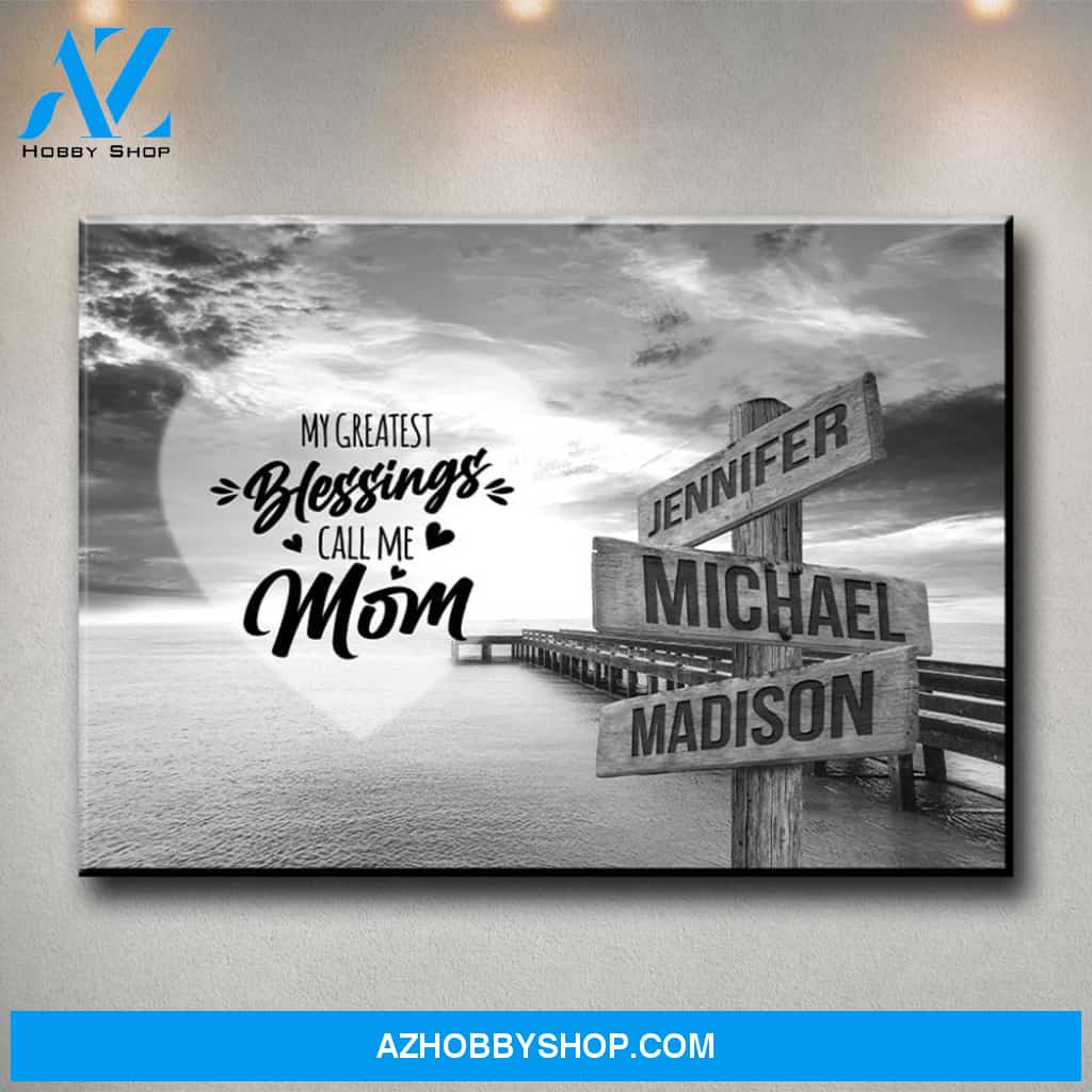 Ocean Dock - Call Me Mom Multi-Names Premium Canvas