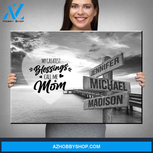 Ocean Dock - Call Me Mom Multi-Names Premium Canvas