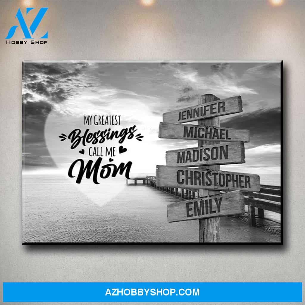 Ocean Dock - Call Me Mom Multi-Names Premium Canvas