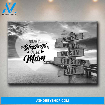 Ocean Dock - Call Me Mom Multi-Names Premium Canvas
